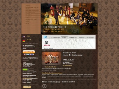 Nagashwebseite Screenshot